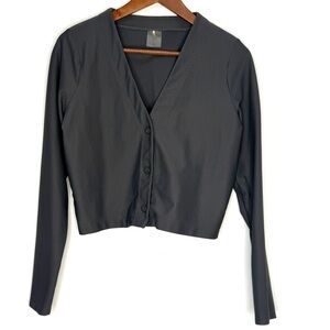 Calia Performance Grey Cropped Ribbed Cardigan XL